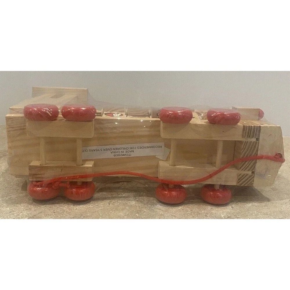 Childrens Wooden Toy Train with Pull String